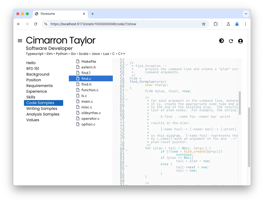 Sample File Tree view