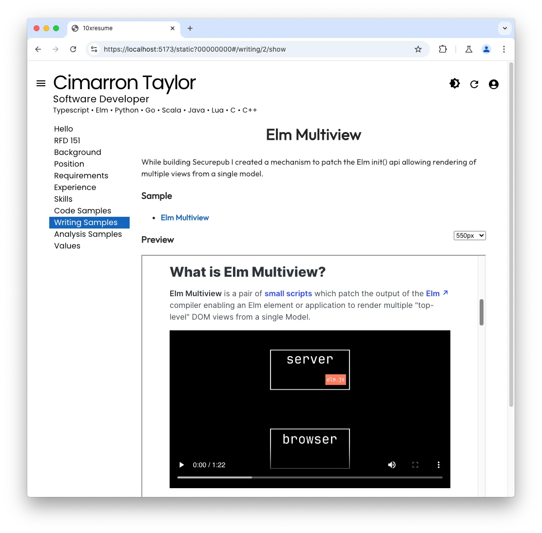 Selected writing sample